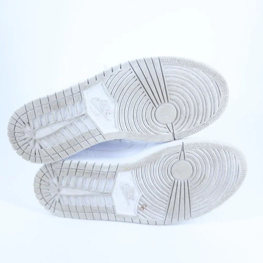 Nike Air Jordan 1 Mid Sneakers Triple White Leather Rubber Active Women's 7